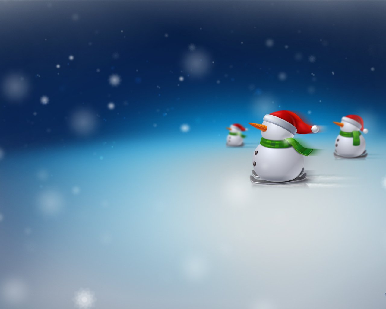 Обои снег, рождество, снеговики, новй год, snow, christmas, snowmen, new year разрешение 2560x1600 Загрузить