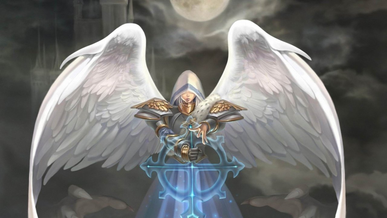Обои арт, луна, крылья, ангел, капюшон, natsuki-3, heroes of might and magic, art, the moon, wings, angel, hood разрешение 1920x1200 Загрузить