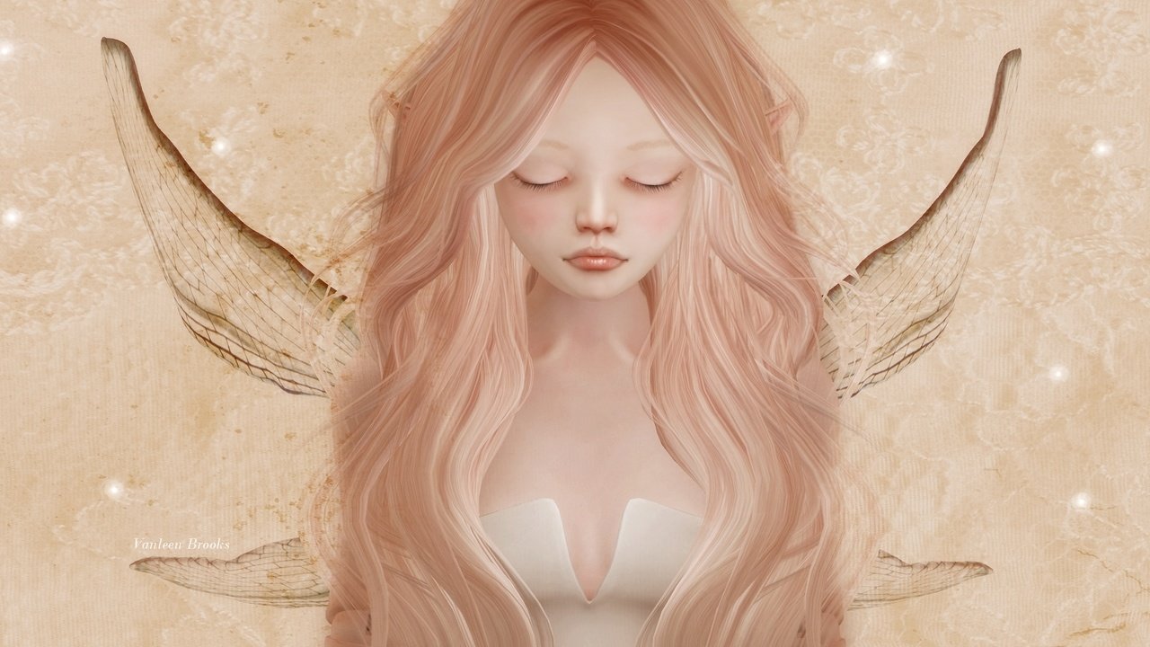 Обои грусть, крылья, девочка, фея, волосы, эльф, личико, sadness, wings, girl, fairy, hair, elf, face разрешение 2048x1080 Загрузить