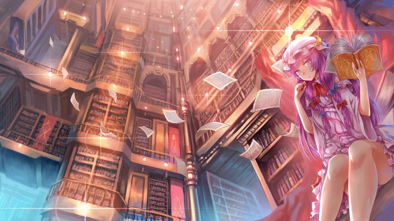 Обои платье, аниме, тохо, пачули нолидж, dress, anime, touhou, patchouli knowledge разрешение 3900x1732 Загрузить