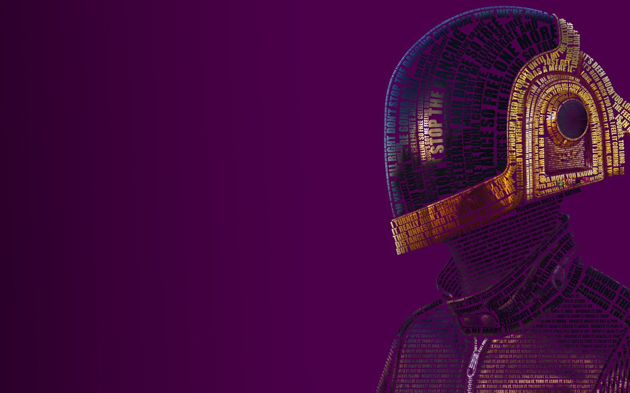 Обои музыка, шлем, daft punk, guy-manuel de homem-christo, типография, слова, music, helmet, typography, words разрешение 1920x1080 Загрузить