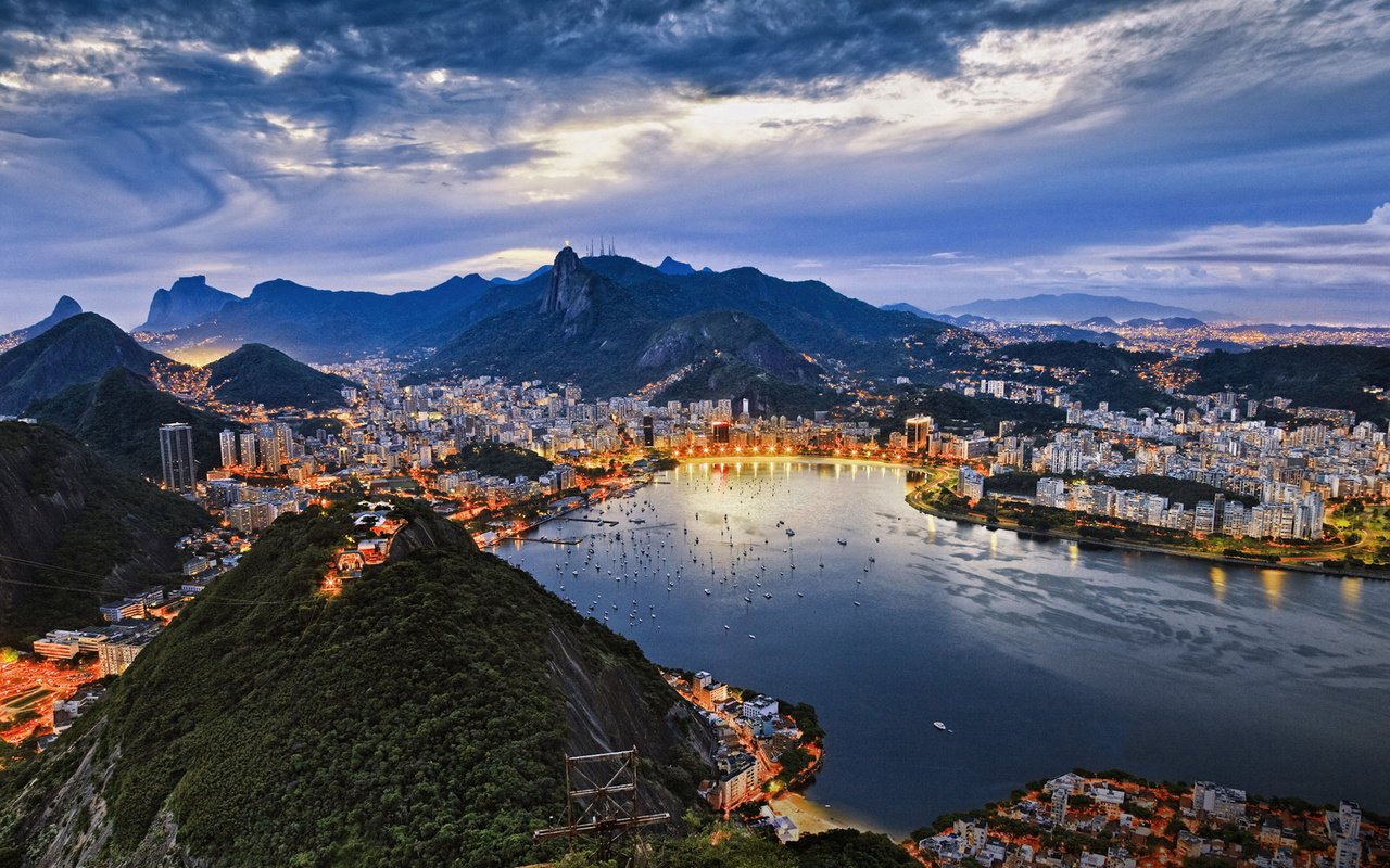 Обои залив, бразилия, бухта, рио-де-жанейро, гуанабара, bay, brazil, rio de janeiro, guanabara разрешение 1920x1200 Загрузить