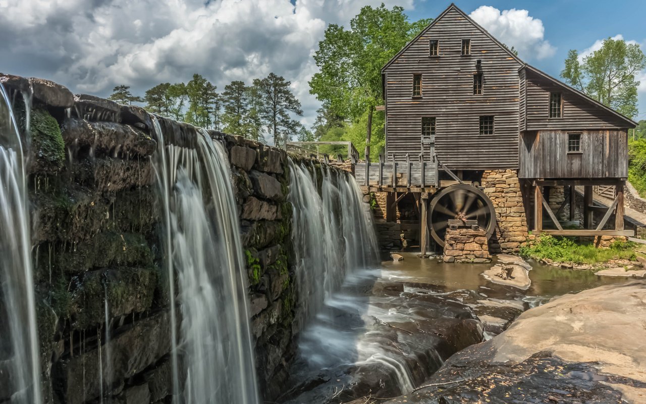 Обои мельница, сша, плотина, северная каролина, greenbrook farms, рейли, mill, usa, dam, north carolina, reilly разрешение 2048x1365 Загрузить