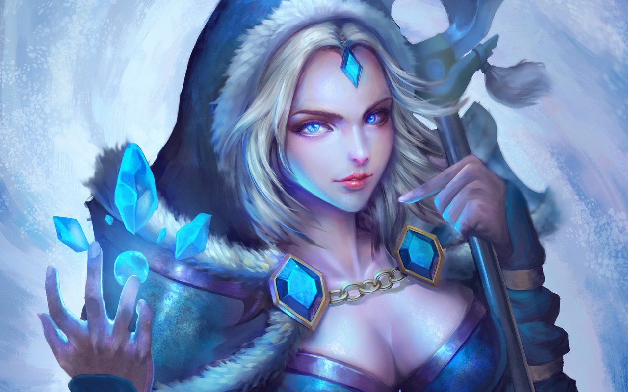 Обои арт, девушка, кристаллы, dota 2, crystal maiden, rylai, art, girl, crystals разрешение 1920x1488 Загрузить