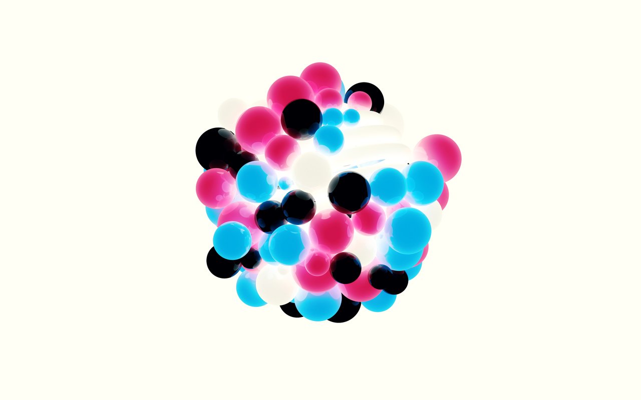 Обои шары, цвет, форма, графика, шарики, белый фон, 3д, balls, color, form, graphics, white background, 3d разрешение 3840x2160 Загрузить