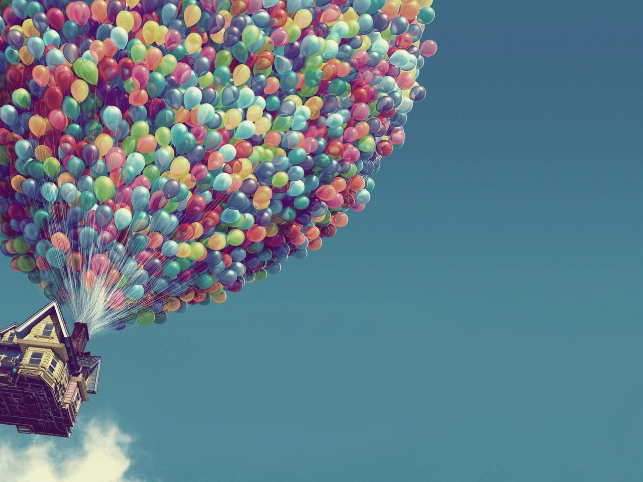 Обои шарики, дом, воздушные шары, вверх, balls, house, balloons, up разрешение 1920x1200 Загрузить