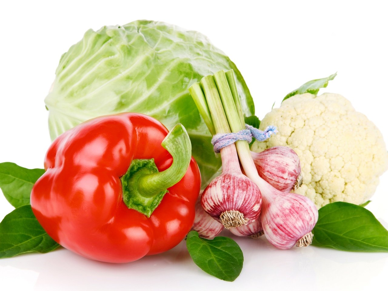 Обои овощи, перец, капуста, чеснок, базилик, vegetables, pepper, cabbage, garlic, basil разрешение 3000x1879 Загрузить