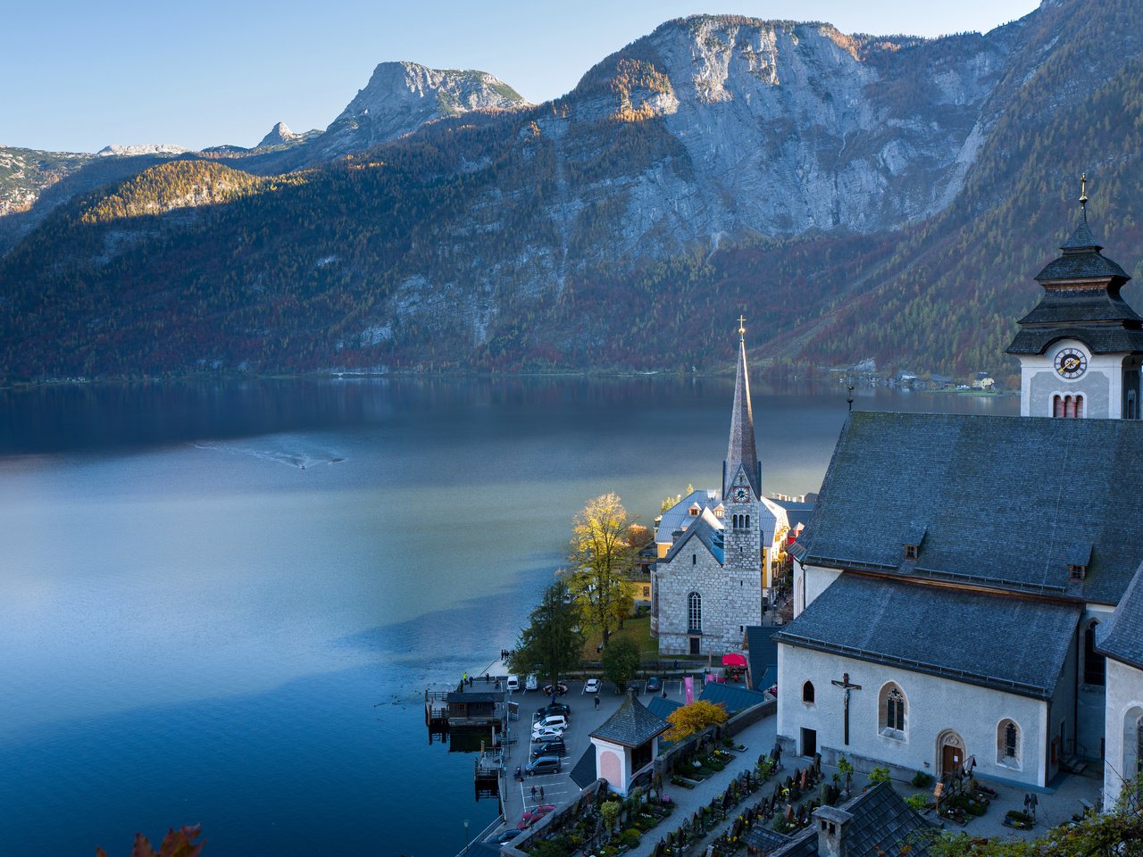 Обои озеро, горы, австрия, дома, городок, церковь, альпы, гальштат, lake, mountains, austria, home, town, church, alps, hallstatt разрешение 5947x3909 Загрузить