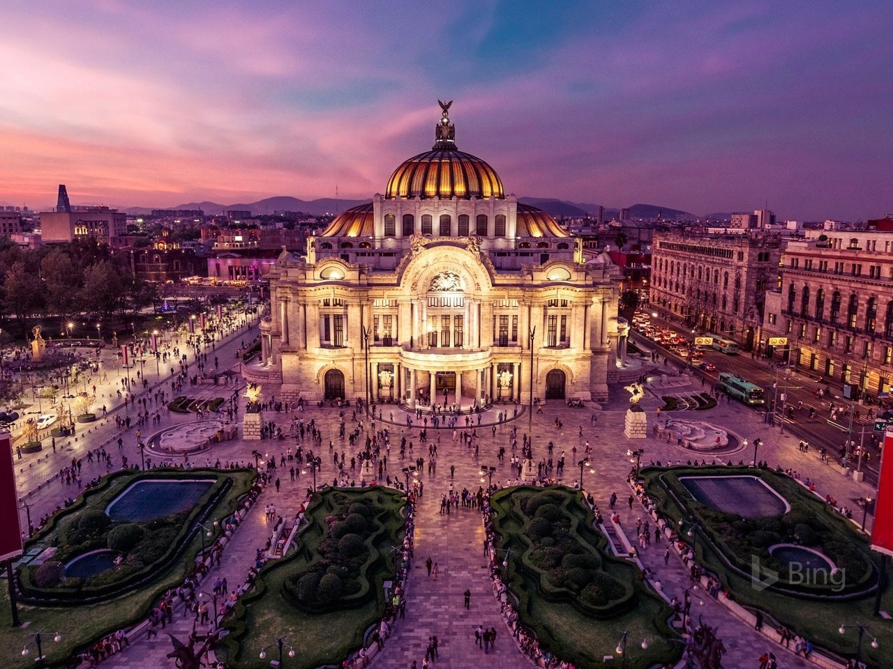 Обои огни, площадь, мексика, дворец изящных искусств, мехико, lights, area, mexico, palace of fine arts, mexico city разрешение 1920x1200 Загрузить