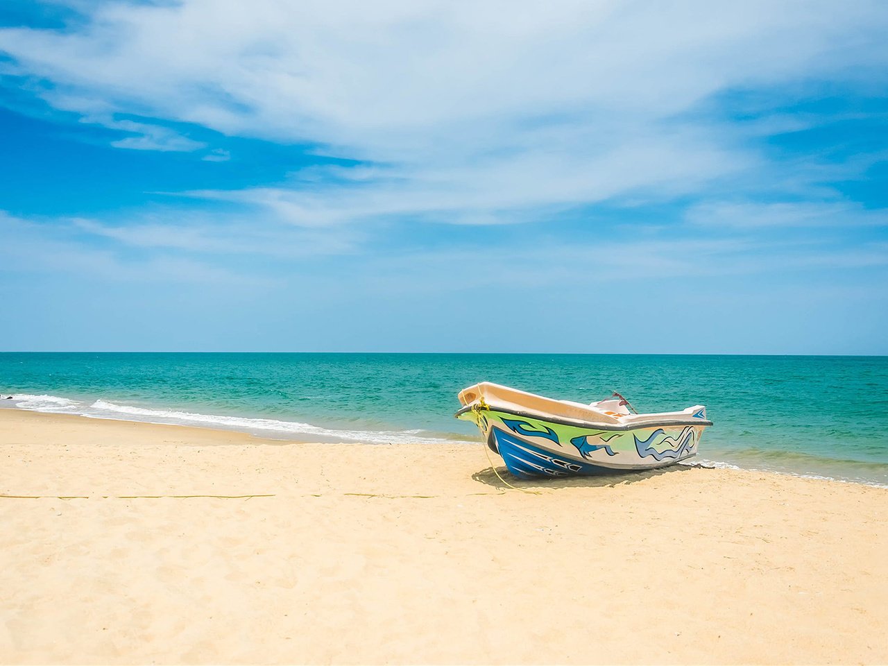 Обои пейзаж, море, пляж, лодка, landscape, sea, beach, boat разрешение 1920x1200 Загрузить