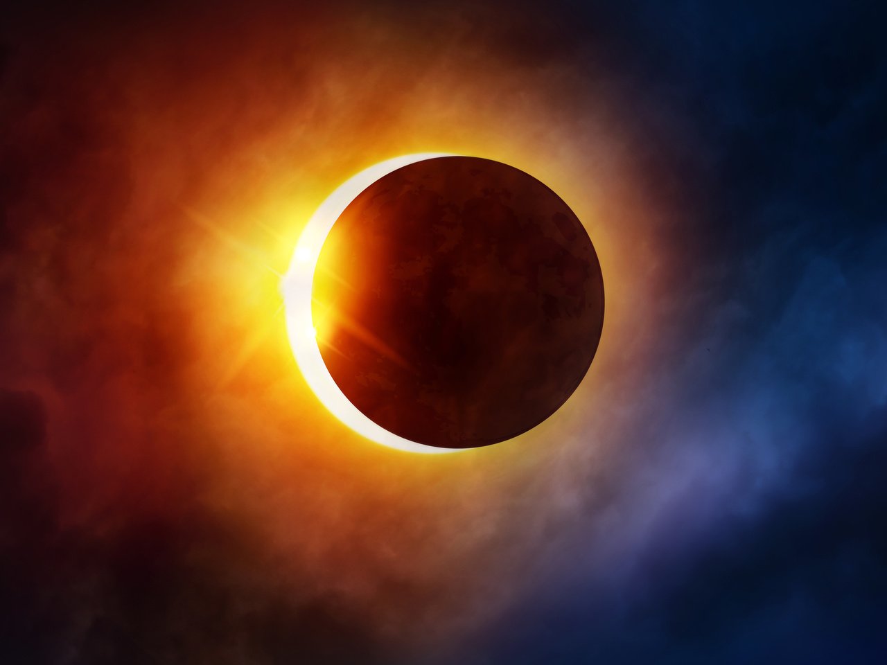 Обои солнце, космос, звезда, затмение, the sun, space, star, eclipse разрешение 3840x2400 Загрузить