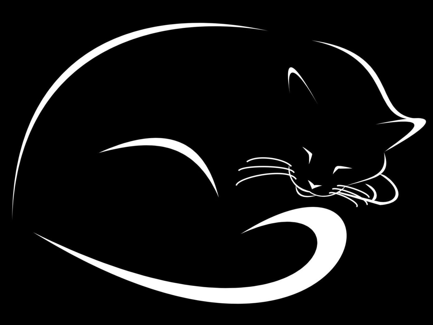 Обои рисунок, кошка, черный фон, figure, cat, black background разрешение 1920x1200 Загрузить