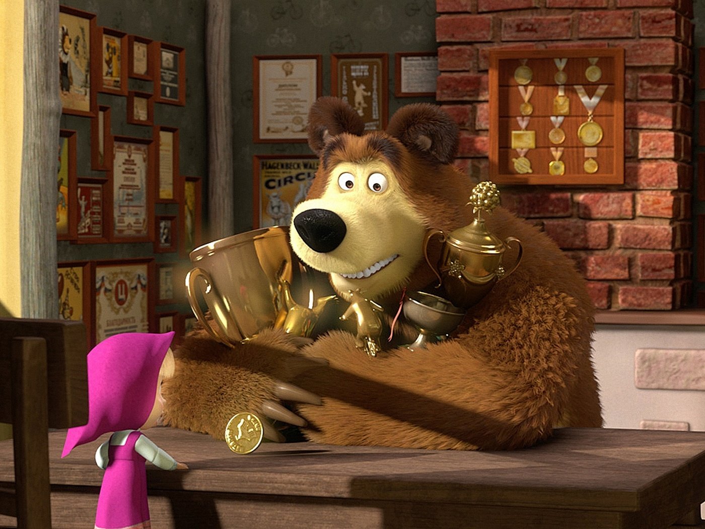 Обои маша и медведь, masha and the bear разрешение 1920x1080 Загрузить