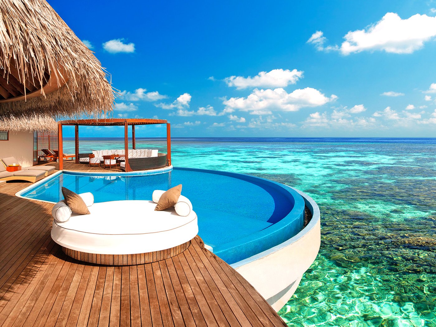 Обои море, бунгало, тропики, мальдивы, sea, bungalow, tropics, the maldives разрешение 2088x1146 Загрузить