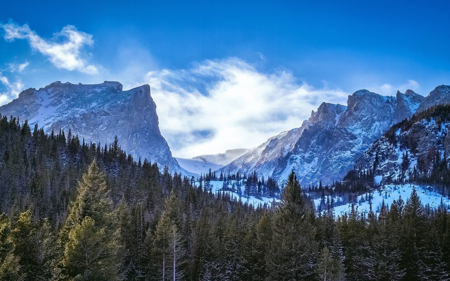 Обои небо, горы, зима, сша, колорадо, национальный парк, the sky, mountains, winter, usa, colorado, national park разрешение 2048x1364 Загрузить