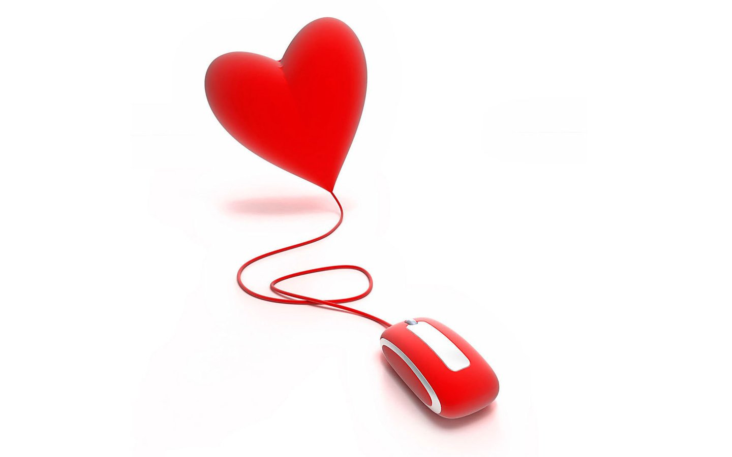 Обои сердце, мышь, провод, красное, heart, mouse, wire, red разрешение 1920x1080 Загрузить