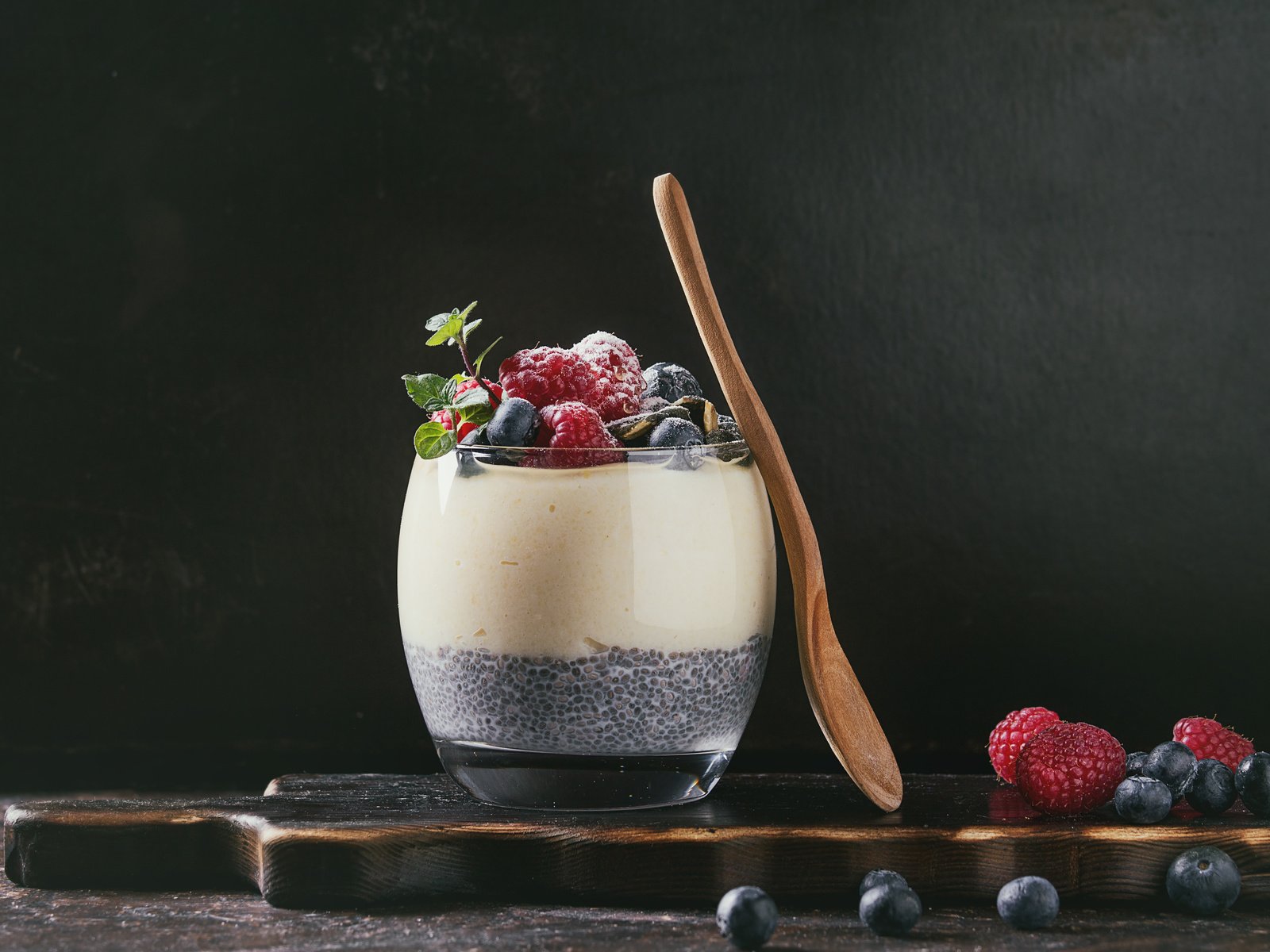 Обои мята, малина, ягоды, черника, завтрак, десерт, йогурт, mint, raspberry, berries, blueberries, breakfast, dessert, yogurt разрешение 5047x3365 Загрузить