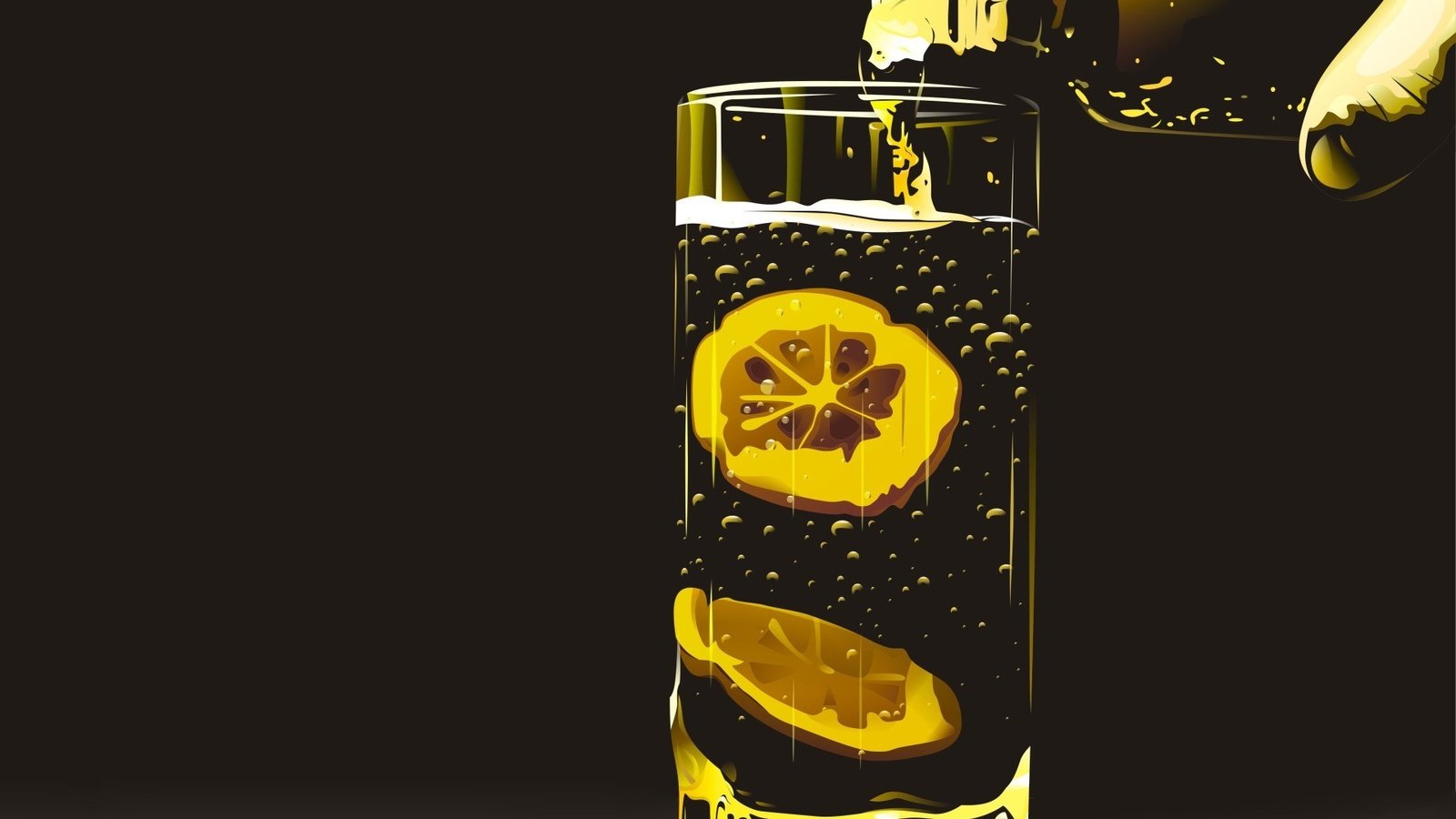 Обои вектор, лимон, стакан, vector, lemon, glass разрешение 1920x1440 Загрузить