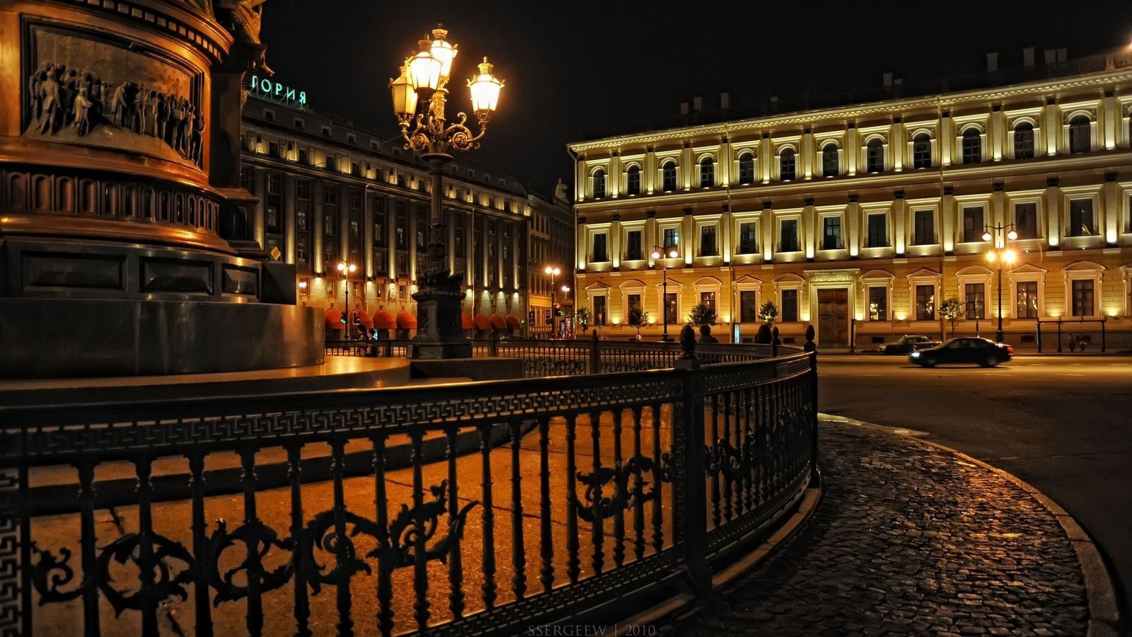 Обои ночь, фонарь, санкт-петербург, питер, serg-sergeew, night, lantern, saint petersburg, peter разрешение 1920x1200 Загрузить