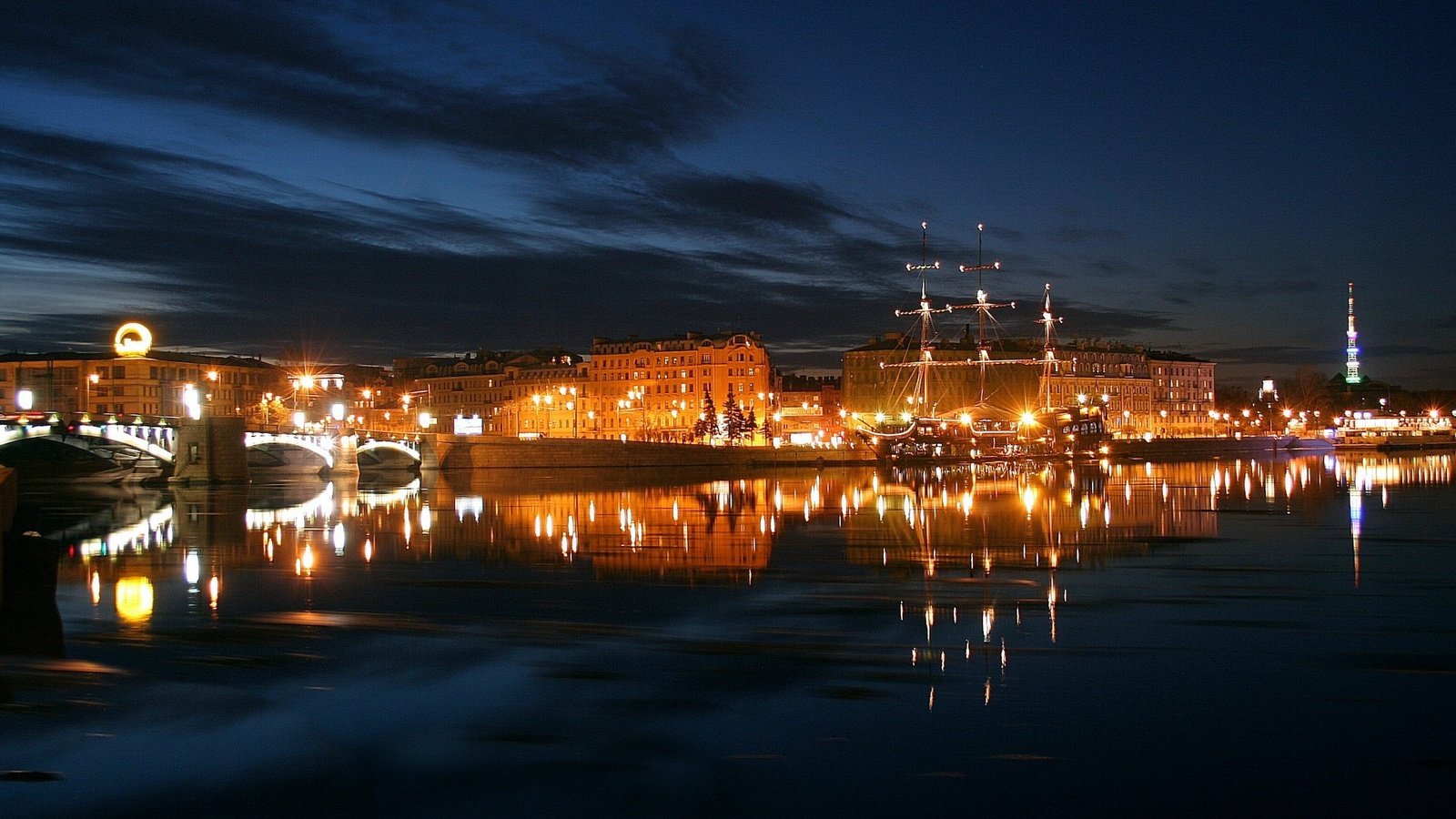 Обои мост, россия, подсветка, санкт-петербург, питер, огни города, bridge, russia, backlight, saint petersburg, peter разрешение 1920x1200 Загрузить