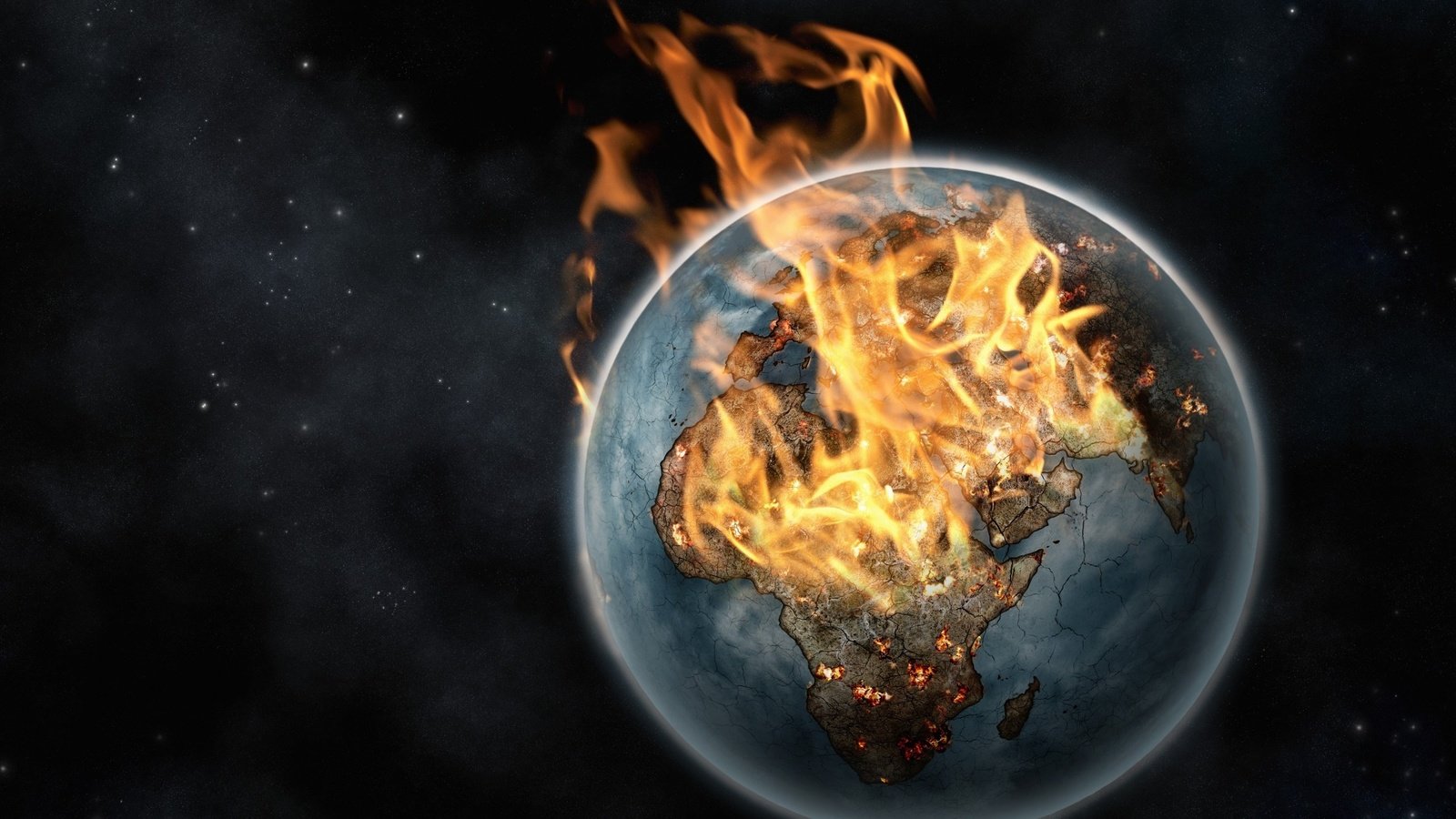 Обои горящая планета, burning planet разрешение 2560x1440 Загрузить