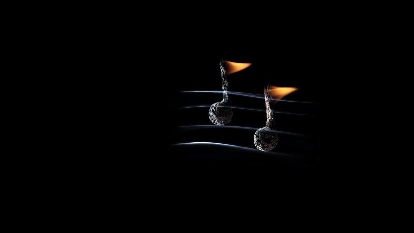 Обои ноты, музыка, огонь, креатив, спички, notes, music, fire, creative, matches разрешение 1920x1200 Загрузить