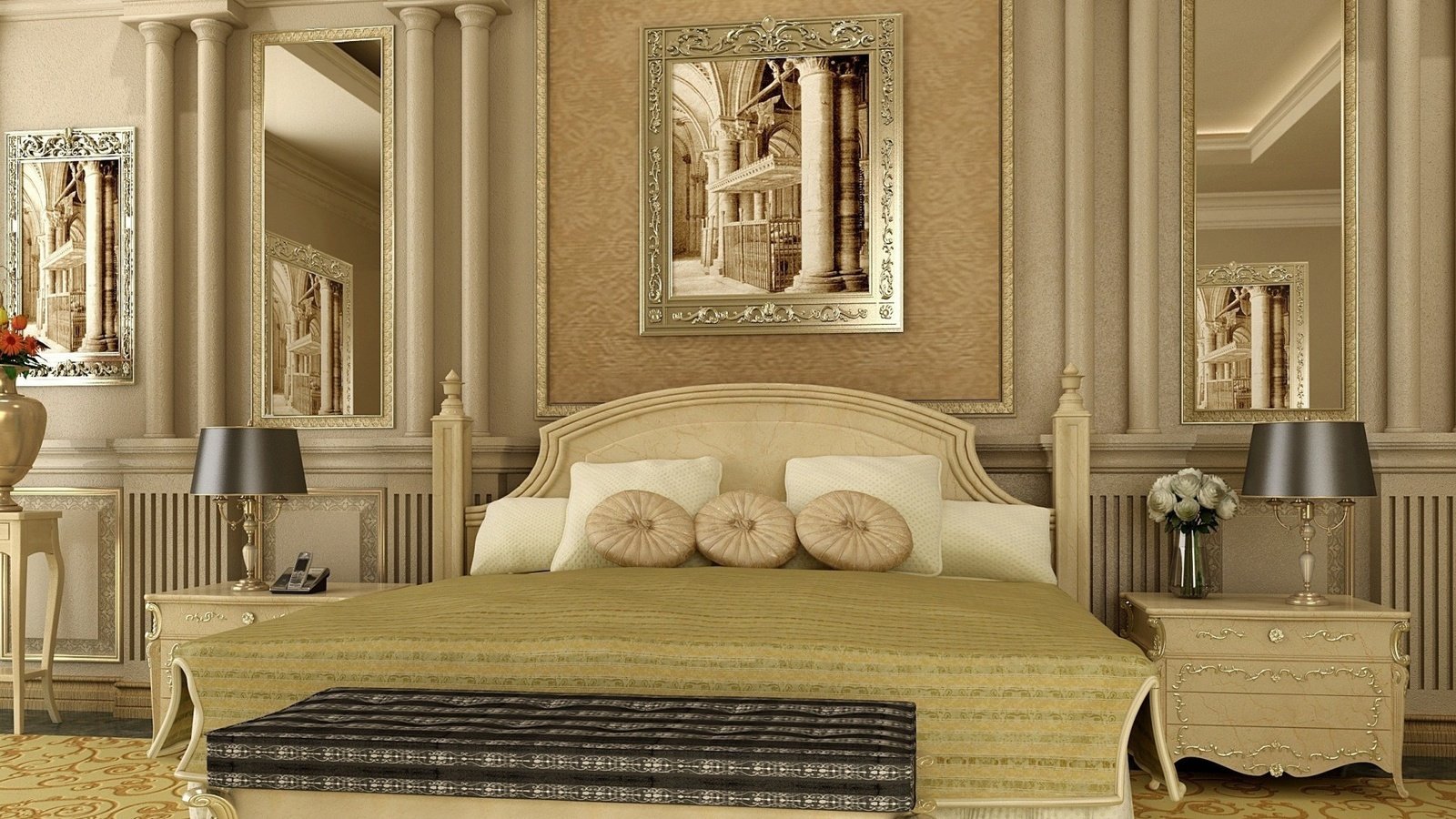 Обои стиль, интерьер, спальня, style, interior, bedroom разрешение 1920x1200 Загрузить