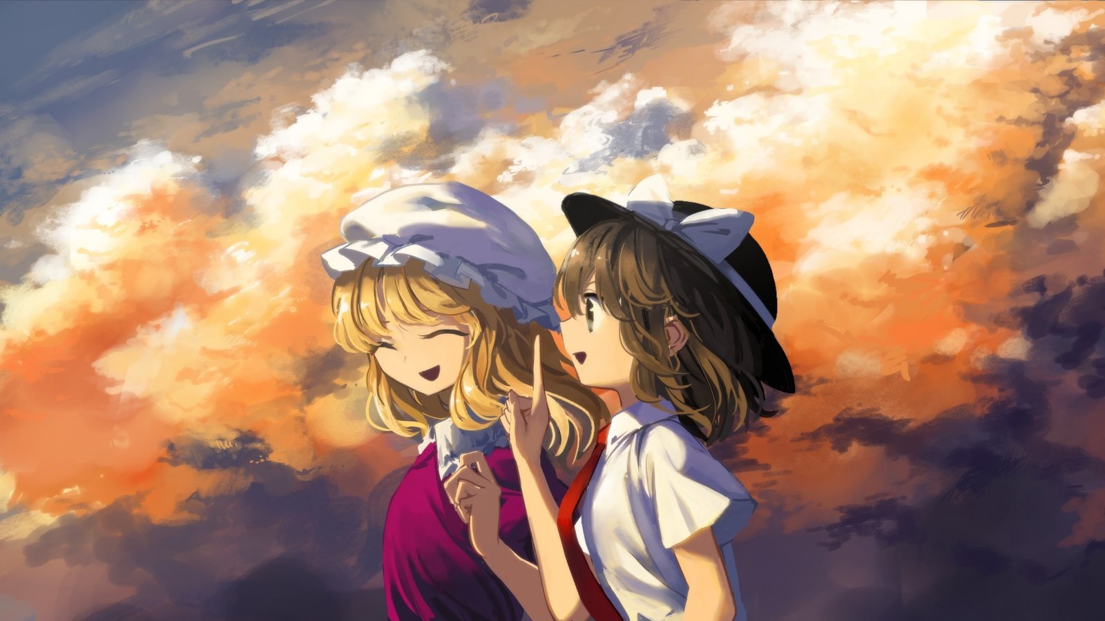 Обои облака, блондинка, улыбка, профиль, maribel han, тохо, usami renko, clouds, blonde, smile, profile, touhou разрешение 2074x1080 Загрузить