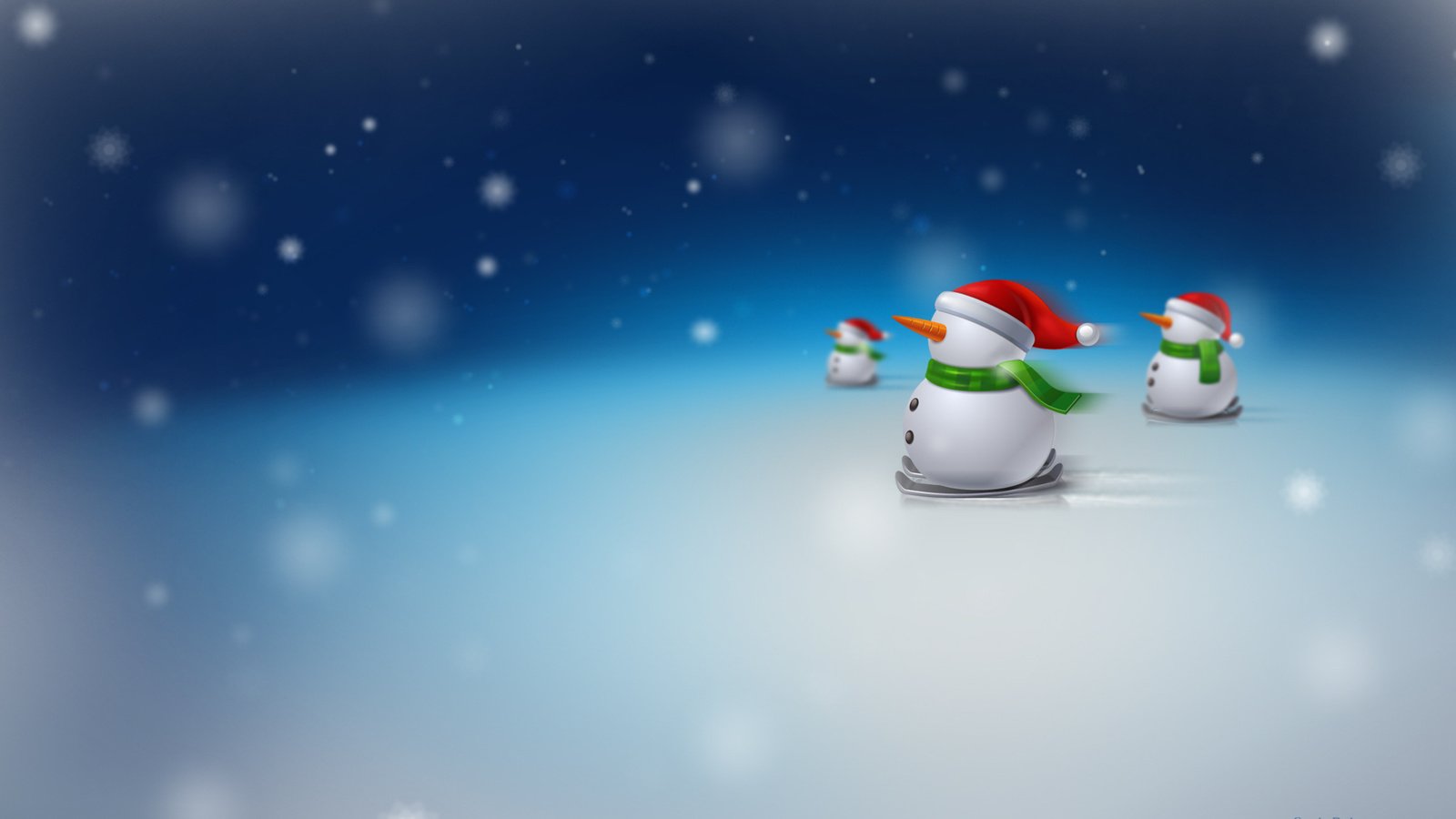 Обои снег, рождество, снеговики, новй год, snow, christmas, snowmen, new year разрешение 2560x1600 Загрузить