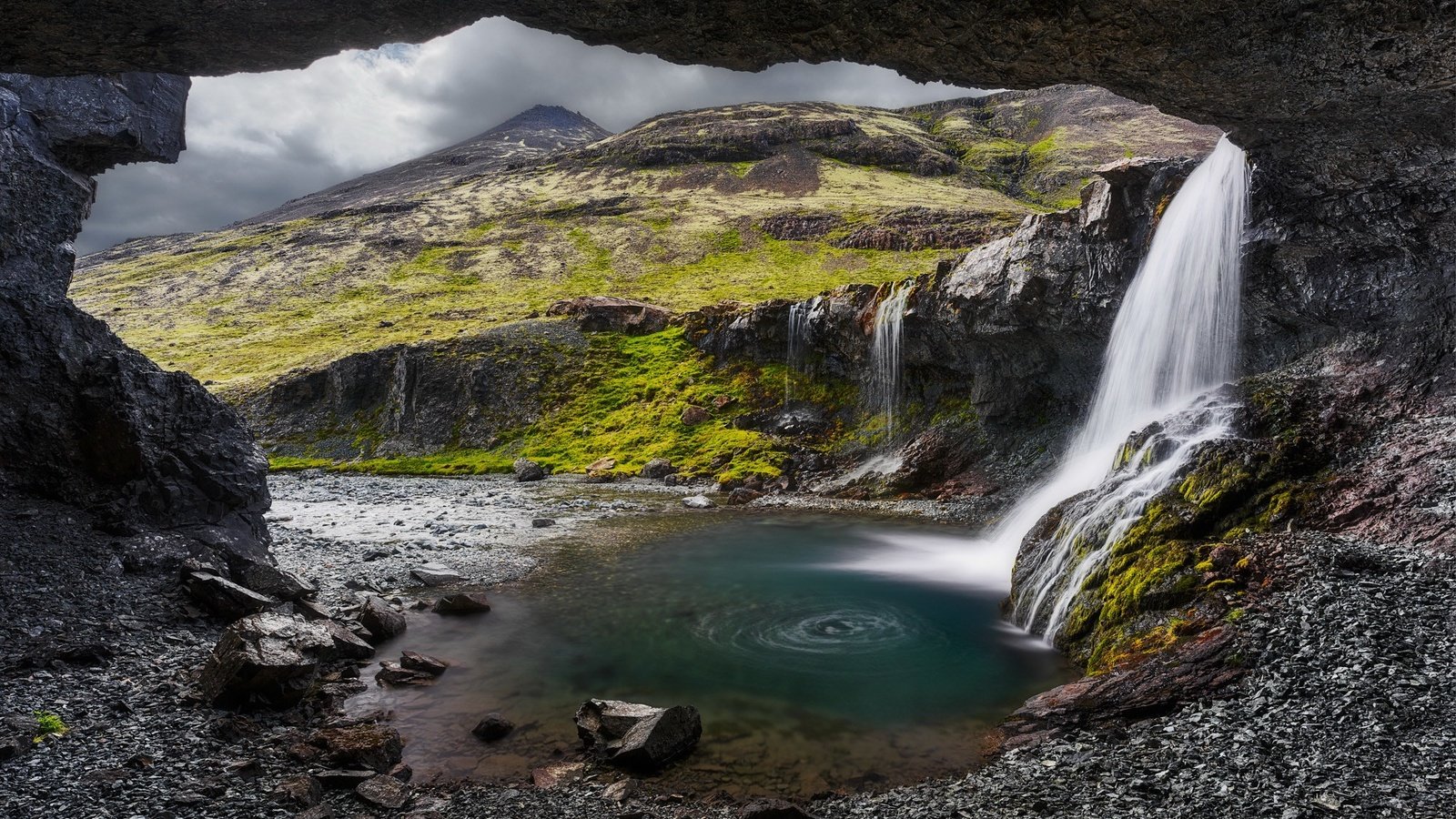 Обои водопад, исландия, waterfall, iceland разрешение 2000x1300 Загрузить