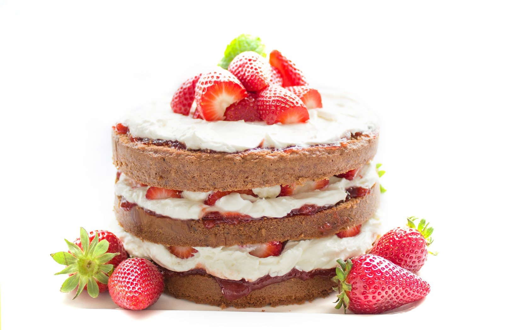 Обои клубника, ягоды, сливки, торт, десерт, strawberry, berries, cream, cake, dessert разрешение 4992x3342 Загрузить