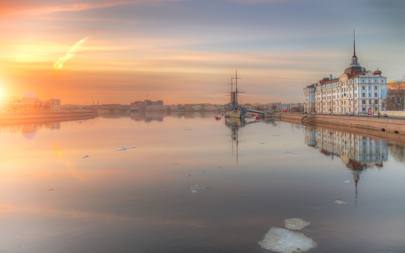 Обои река, рассвет, санкт-петербург, river, dawn, saint petersburg разрешение 2048x1367 Загрузить