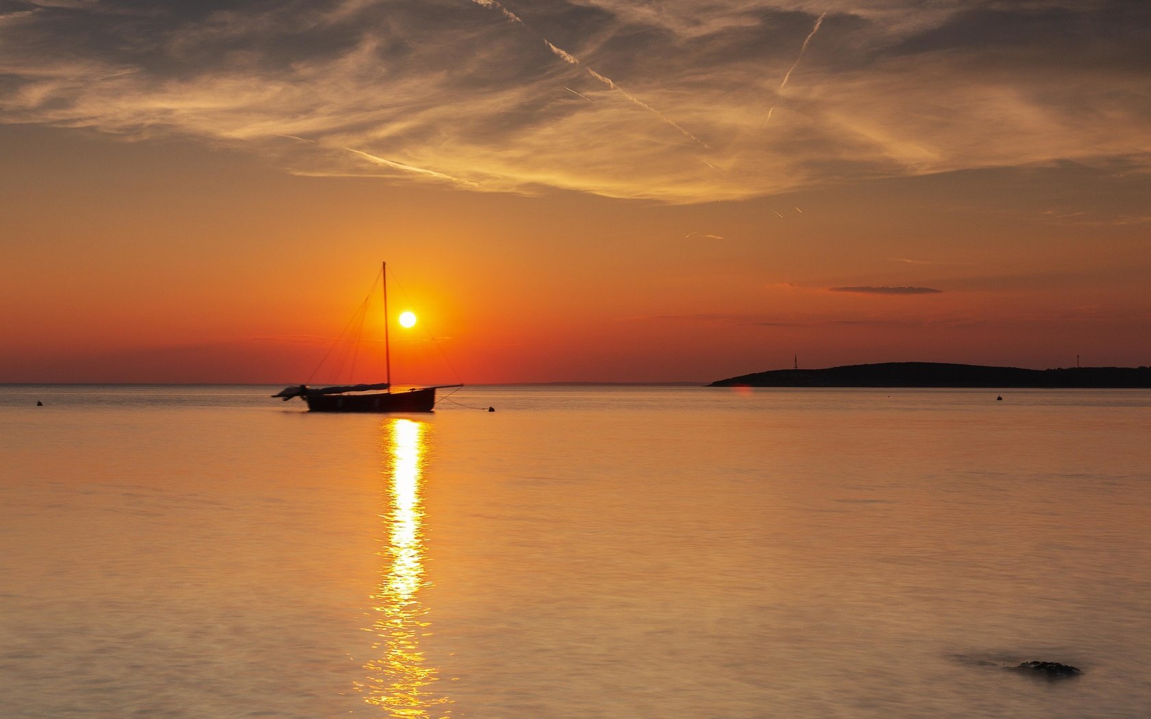 Обои закат, море, лодка, sunset, sea, boat разрешение 3072x2048 Загрузить