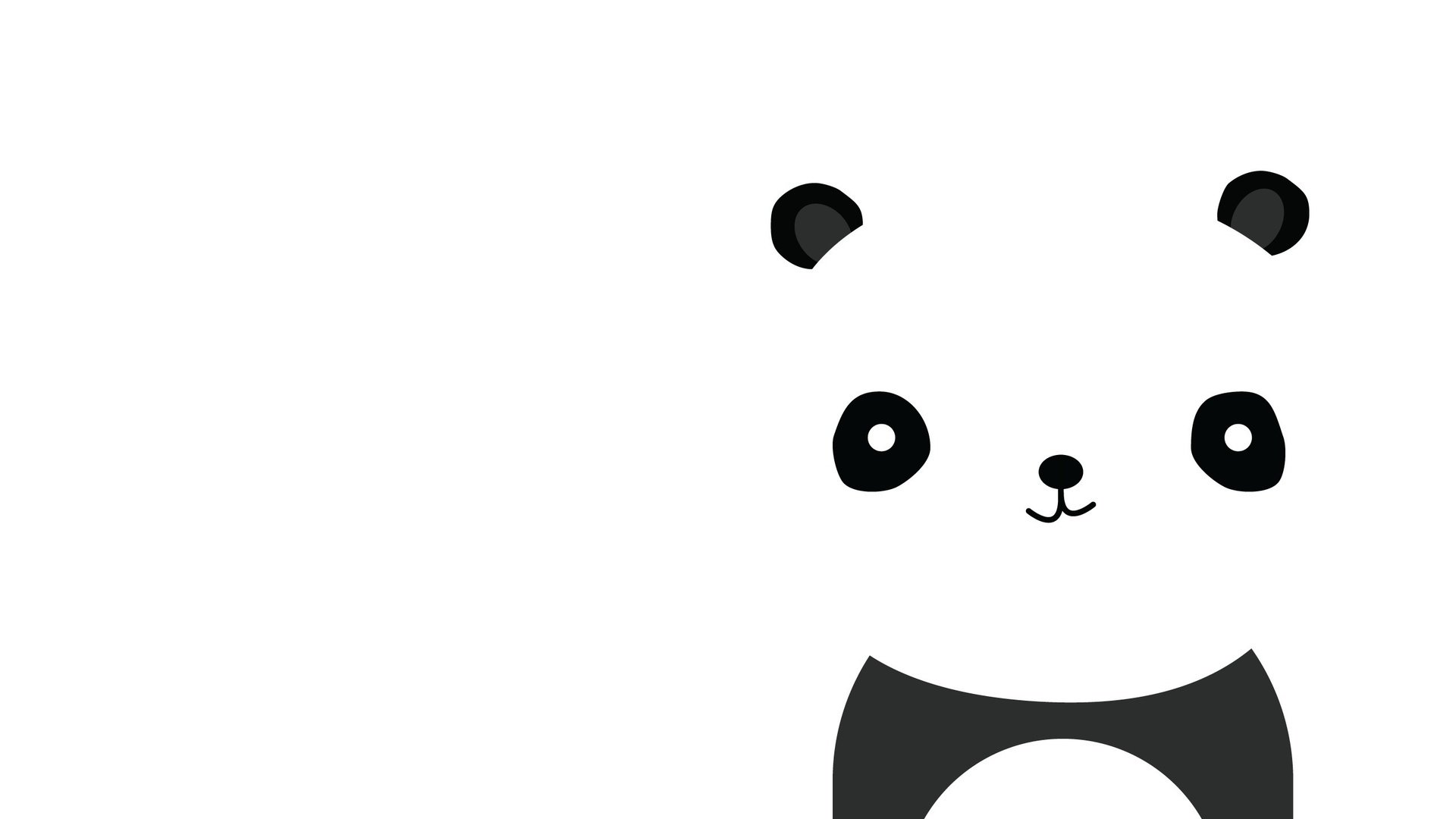 Обои улыбка, панда, черный, белый, минимализм, smile, panda, black, white, minimalism разрешение 2560x1600 Загрузить