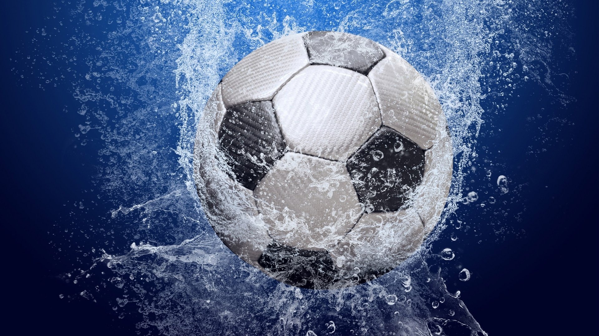 Обои вода, футбол, капли, брызги, мяч, water, football, drops, squirt, the ball разрешение 2560x1600 Загрузить