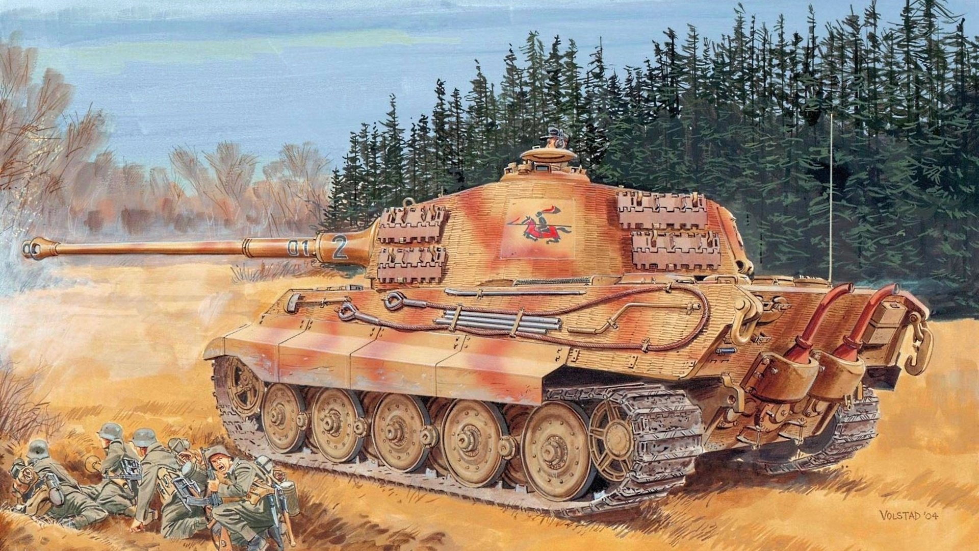 Обои tyazhelyj tank, рисоунок, risunok разрешение 1920x1163 Загрузить