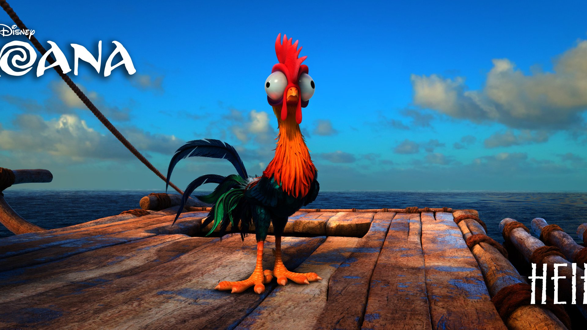 Обои дисней, моана, heihei, хей-хей, disney, moana, hey-hey разрешение 3840x1608 Загрузить