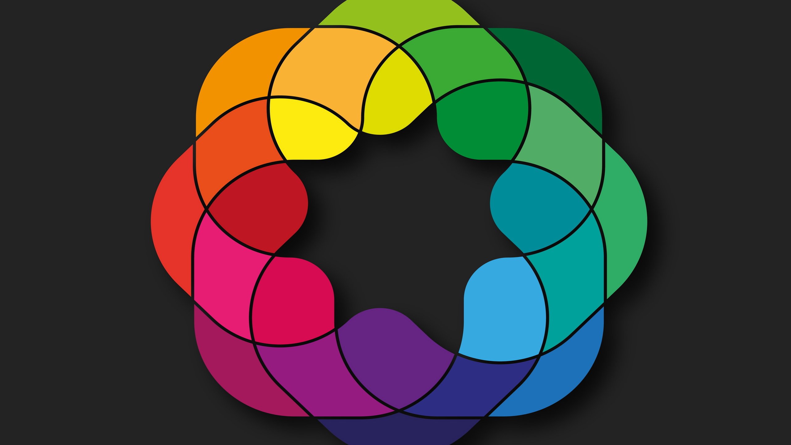 Обои абстракция, цвета, фон, радуга, форма, геометрия, abstraction, color, background, rainbow, form, geometry разрешение 5000x3333 Загрузить