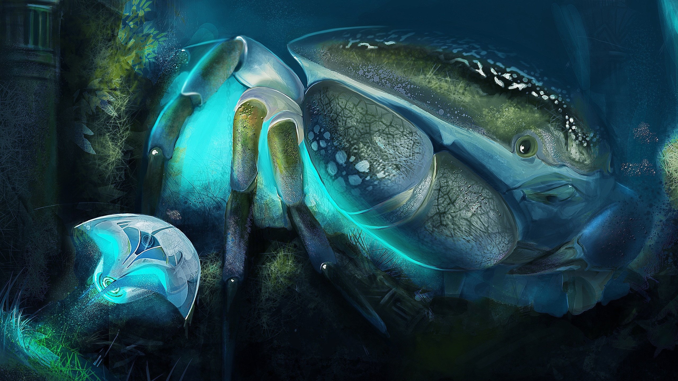 Обои мир, гигантский, краб, подводный, загадочный, the world, giant, crab, underwater, mysterious разрешение 2560x1600 Загрузить