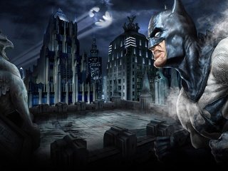 Обои ночь, бэтмэн, готхэм, night, batman, gotham разрешение 1920x1200 Загрузить