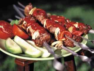 Обои овощи, мясо, шашлык, vegetables, meat, kebab разрешение 5025x3477 Загрузить