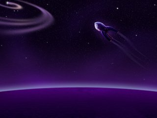 Обои звезды, планеты, пурпурный, космическиq кораблm, stars, planet, purple, космическиq coral разрешение 1920x1200 Загрузить
