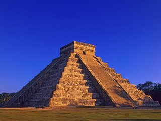 Обои закат, город, пирамида, мексика, чичен-ица, пирамида кукулькана, цивилизация майя, sunset, the city, pyramid, mexico, chichen itza разрешение 1920x1200 Загрузить