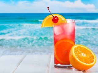 Обои напиток, море, лёд, апельсин, коктейль, цитрус, вишенка, drink, sea, ice, orange, cocktail, citrus, cherry разрешение 1920x1312 Загрузить