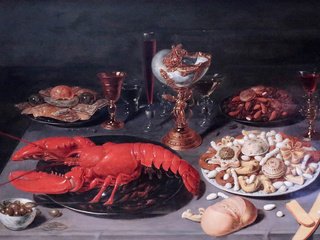 Обои картина, osias beert, натюрморт ас homard, натюрморт с омаром, 1624, брюссель, picture, still life au homard, still life with lobster, brussels разрешение 3530x2332 Загрузить