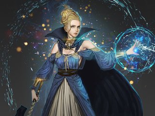 Обои арт, вода, девушка, платье, взгляд, шар, магия, youngmin suh, art, water, girl, dress, look, ball, magic разрешение 1920x1264 Загрузить