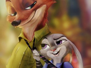 Обои арт, zootopia, judy hopps, nick wilde, зверополис, art, zeropolis разрешение 2750x2319 Загрузить