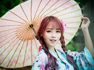 Обои стиль, азиатка, девушка, косы, улыбка, взгляд, модель, волосы, зонт, кимоно, style, asian, girl, braids, smile, look, model, hair, umbrella, kimono разрешение 7945x4938 Загрузить