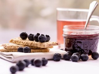 Обои джем, ягоды, черника, мед, печенье, jam, berries, blueberries, honey, cookies разрешение 2048x1453 Загрузить