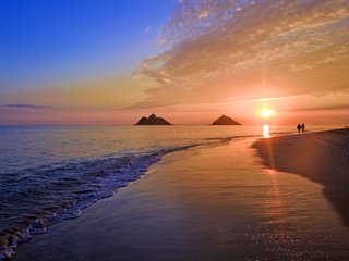 Обои закат, море, пляж, 6, sunset, sea, beach разрешение 4200x3625 Загрузить
